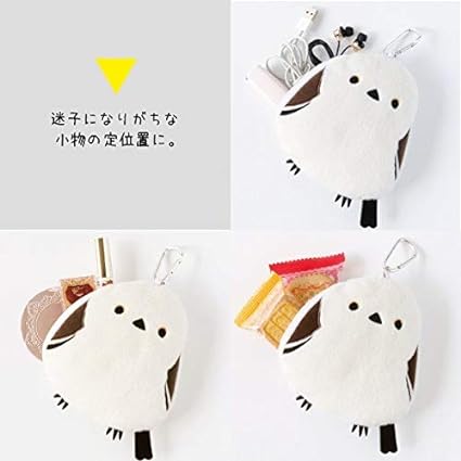 【ことりカフェ】シマエナガ リール付パスポーチ ぬいぐるみ パスケース 定期入れ
