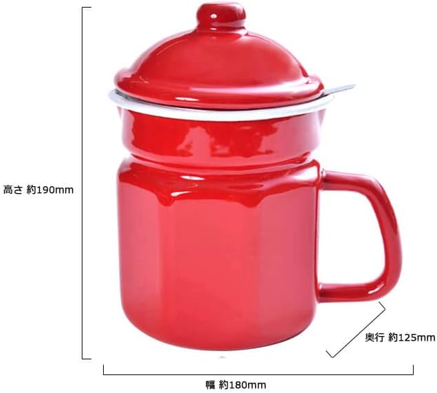 コージークック ホーロー 六角 オイルポット 1.1L レッド