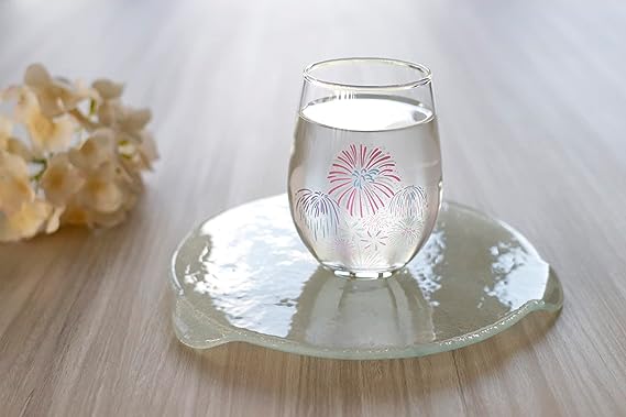 丸モ高木陶器 冷感花火 フリーグラスペアセット