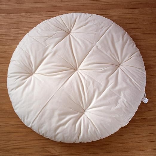 洛中高岡屋 ヌードせんべい座布団&カバーセット 撥水タイプ 直径100cm (しゃぼんふゆ×藍玉)