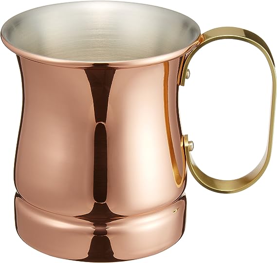新光金属 ビアーマグ 16oz S-586, ブロンズ, 製品寸法:9φ×10hcm