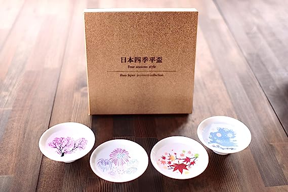 丸モ高木陶器 冷感日本四季平盃揃