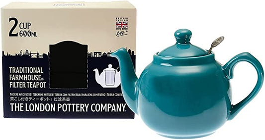 ロンドンポタリー ファームハウス ティーポット アクア 2cup